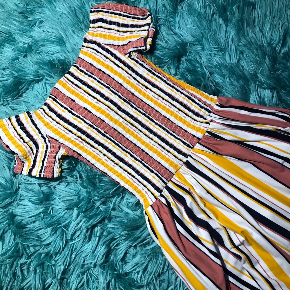 Striped smocked Jumpsuit